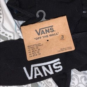 brand new, never worn 3 pack black vans socks